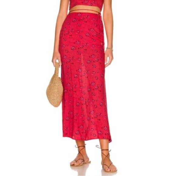 Free People Bijou skirt in cherry red - Picture 1 of 8